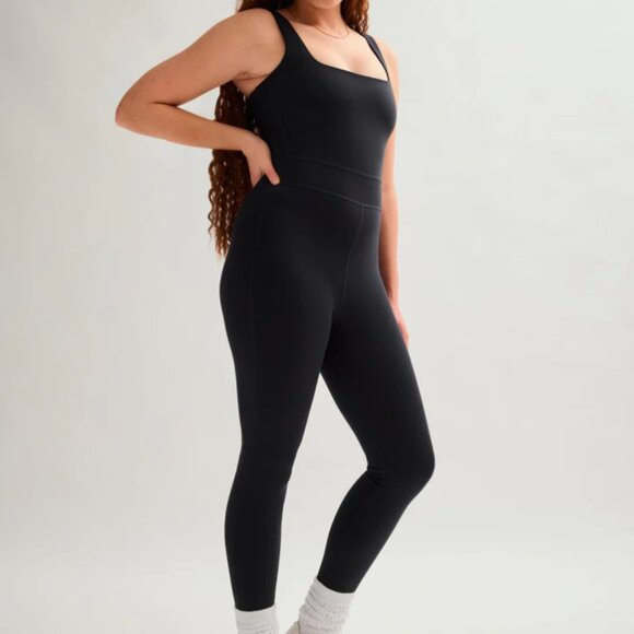 Girlfriend Collective Black Luxe Paneled Unitard | NWT | Size M - Picture 5 of 12